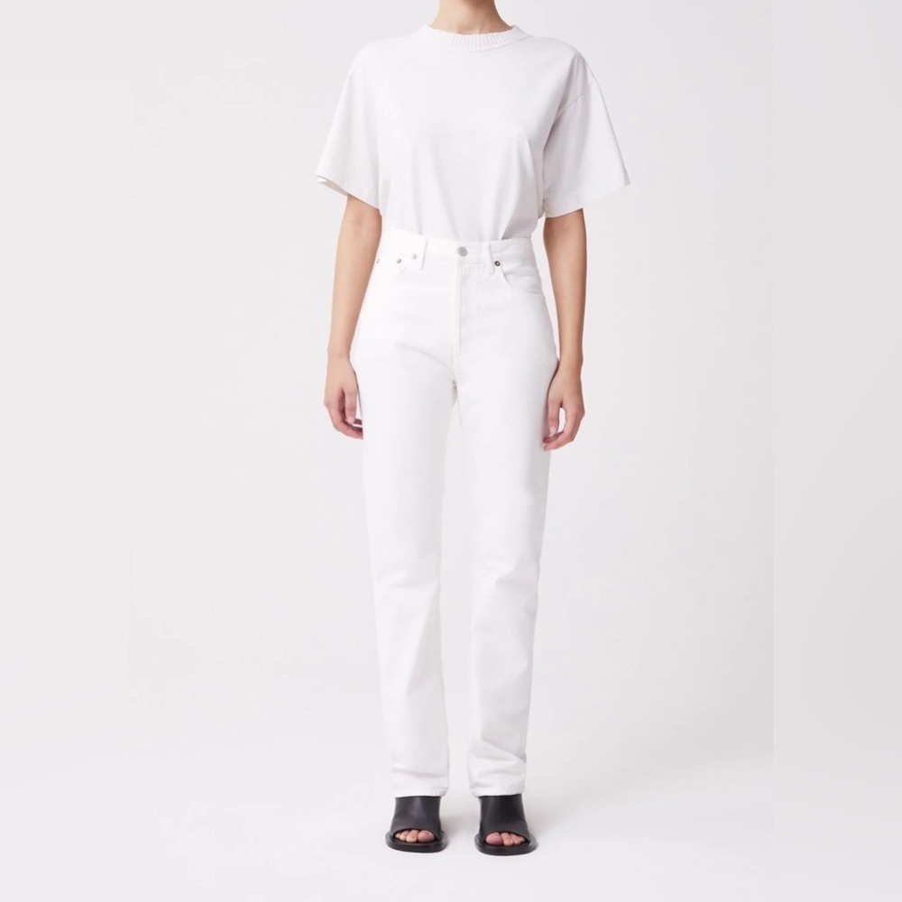AGOLDE Lana Straight Jeans White Size 31 High Rise 100% Cotton Button Fly